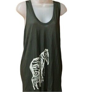 Banana Republic Heritage Green Zebra Tank Top LG lyocell